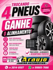 Na troca de 4 pneus novos, ganhe o Alinhamento
